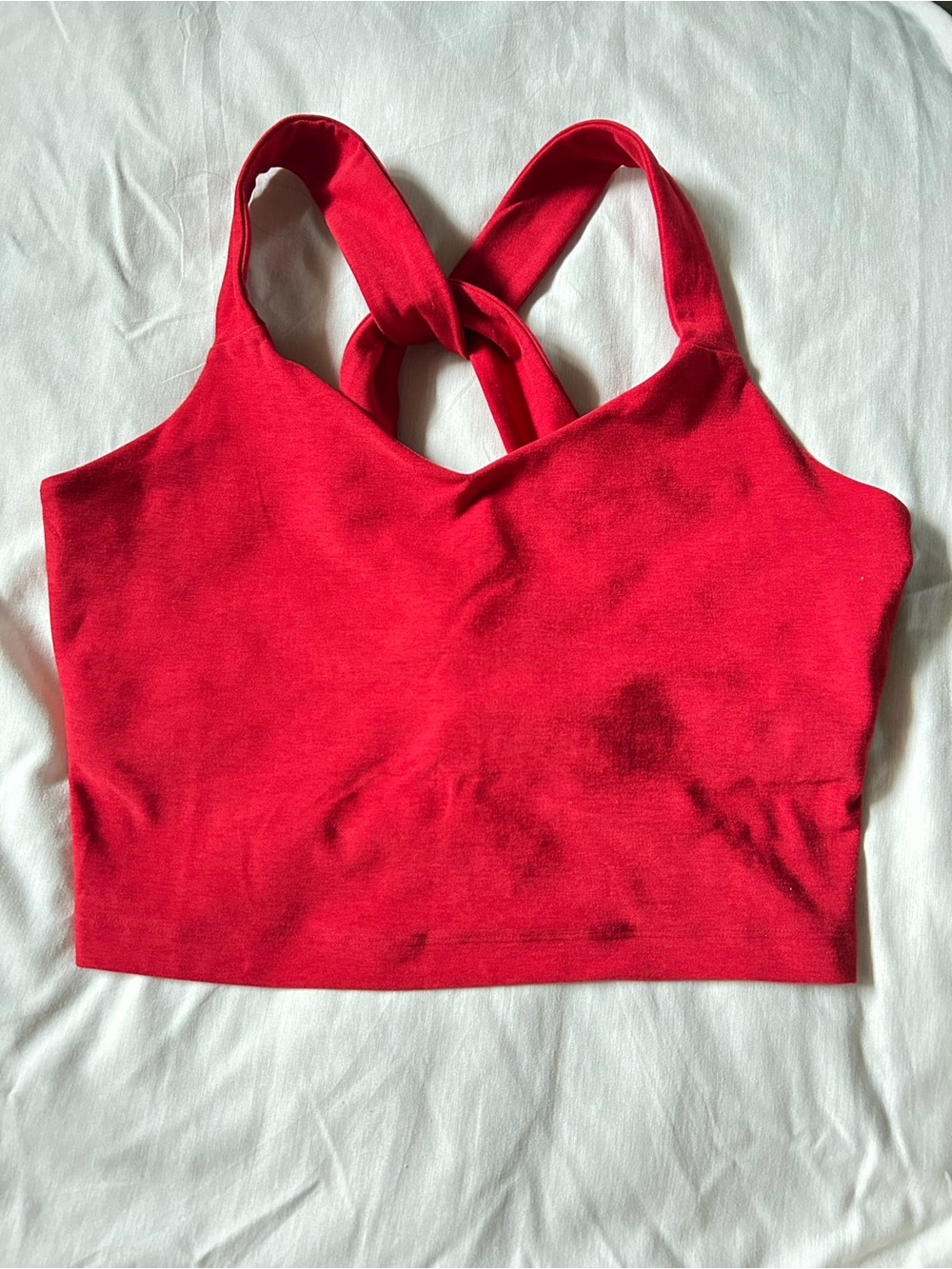 Beyond Yoga Red Twist-Back Sports Bra